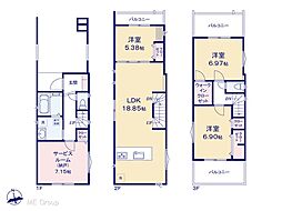 川口市並木2丁目　新築一戸建て　全2棟