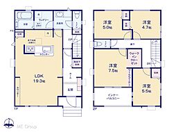 越谷市東越谷4丁目　第9　新築一戸建て　全2棟