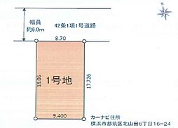 都筑区北山田6丁目 建築条件無し売地