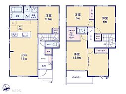 松戸市和名ケ谷　2期 　新築一戸建て　全2棟 2号棟