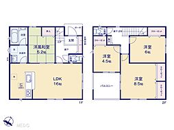 鎌ケ谷市東道野辺3丁目　新築一戸建て　第19　全9棟 8号棟