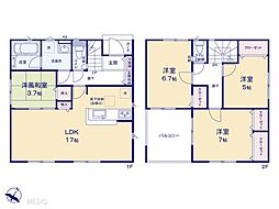 鎌ケ谷市東道野辺3丁目　新築一戸建て　第19　全9棟 7号棟