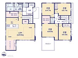 越谷市蒲生寿町　2期　新築一戸建て　全1棟 1号棟