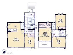 船橋市八木が谷3丁目　2期　新築一戸建て　全3棟 3号棟