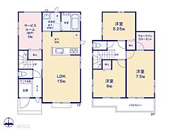 守谷市松前台1丁目 2期　新築一戸建て　全2棟 1号棟