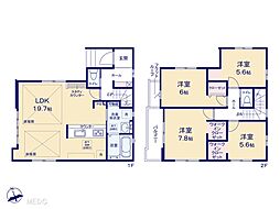 市川市北方2丁目　6期　新築一戸建て　全1棟 1号棟