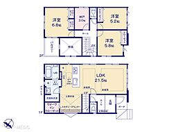 松戸市牧の原1丁目　7期 　新築一戸建て　全2棟 2号棟