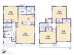 草加市谷塚上町　2期　新築一戸建て　全5棟 D号棟