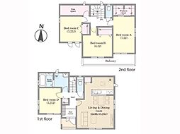 市川市菅野2丁目（本八幡7）　新築一戸建て　全2棟 PLAN2