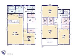 春日部市下蛭田　新築一戸建て　全2棟 1号棟