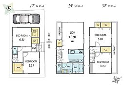 豊島区南長崎3丁目　新築戸建　E号棟  6090万円