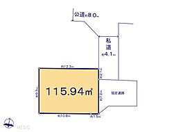 草加市稲荷4丁目　土地　全2区画