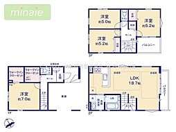船橋駅14分　三方角地　床暖房　南本町　全2棟 1号棟