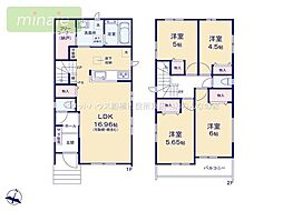 小学校10分　幼稚園5分　リビングイン階段　北方町　B号棟
