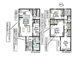 川口市榛松3丁目　新築一戸建て　3期　1号棟