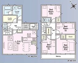 三郷市戸ケ崎3丁目 新築一戸建て 第54 2号棟