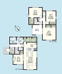所沢市北野2丁目　新築一戸建て　1号棟