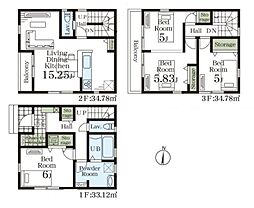 川口市本前川1丁目　新築一戸建て　1号棟