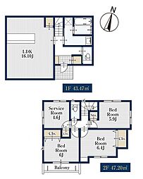 松戸市稔台3丁目　新築一戸建て　326　1号棟