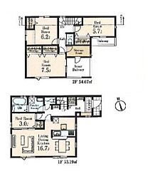 所沢市上新井1丁目　新築一戸建て　14期　1号棟