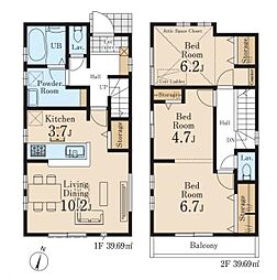東久留米市氷川台2丁目　新築一戸建て　第6　1号棟