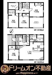 吉川市上内川新築戸建て　駐車並列2台可　土地61坪　2号棟