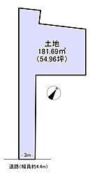 草津市矢倉１丁目　建築条件なし土地 ２号地
