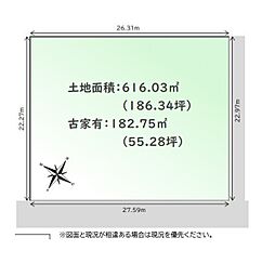 秦野市菖蒲　売地　186.34坪