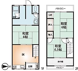 豊中市大黒町1丁目テラスハウス