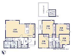 茅ヶ崎市松が丘2丁目1期　新築戸建　全3棟　3号棟