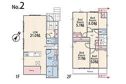 相模原市南区若松6丁目　新築戸建　全3棟　2号棟