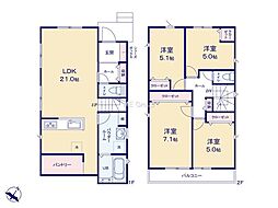相模原市南区若松6丁目　新築戸建　全3棟　2号棟