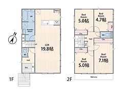 相模原市中央区上溝7丁目1期　新築戸建　全3棟　1号棟