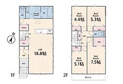 相模原市中央区上溝7丁目1期　新築戸建　全3棟　2号棟
