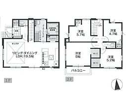 相模原市南区上鶴間本町8丁目7期　新築戸建　全4棟　1号棟
