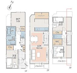 川崎市高津区下作延4丁目 新築戸建 全3棟 1号棟