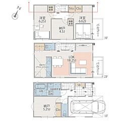 川崎市高津区下作延4丁目　新築戸建　全3棟　2号棟