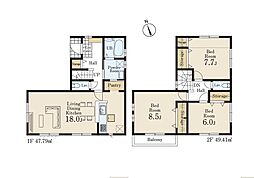 立川市西砂町2丁目第2　新築戸建　全1棟　1号棟
