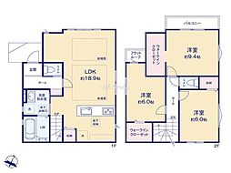 調布市東つつじヶ丘2丁目2期　新築戸建　全2棟　2号棟