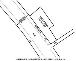 通行料多い前面道路約15m、間口約33m、角地(更地)