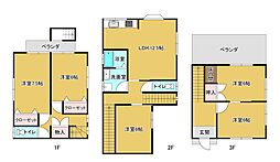 西松ヶ丘3階建て貸家