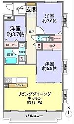 四之宮6丁目最上階・南向き