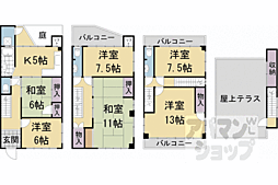 京都市左京区田中野神町の一戸建て