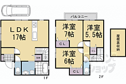 二条城東貸家 2号東側