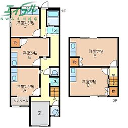 各部屋にキッチン・エアコンのある貸家