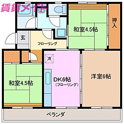 公団笹川団地102棟　402