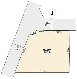 緑区三室　建築条件なし 敷地58坪売地