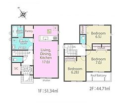 柏市酒井根2丁目第1期　新築戸建6号棟