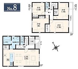 武蔵村山市残堀5丁目・全9棟　新築一戸建　8号棟 〜駐車並列3台可〜