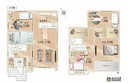 「京成津田沼」駅徒歩17分　袖ヶ浦4丁目　新築戸建 1号棟